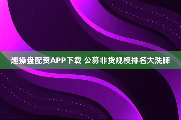 趣操盘配资APP下载 公募非货规模排名大洗牌